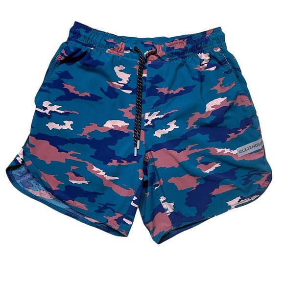 Legends MultiColor Camo Lined Activewear Outdoor Training Gym Casual Shorts Sz S - Picture 1 of 14